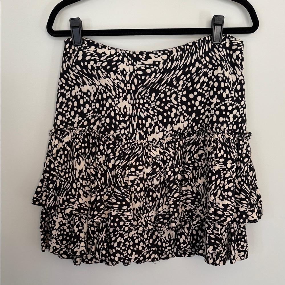 Black and tan Tiered Ruffle Skirt